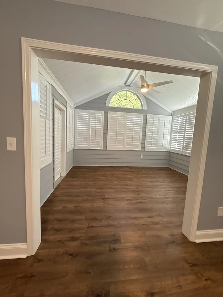 Shiplap accent wall interior painting